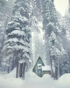 کلبه زیبا و دنج در فصل زمستان برفی، #روسیه
