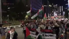 تظاهرات شبانه مردم توکیو در حمایت از غزه