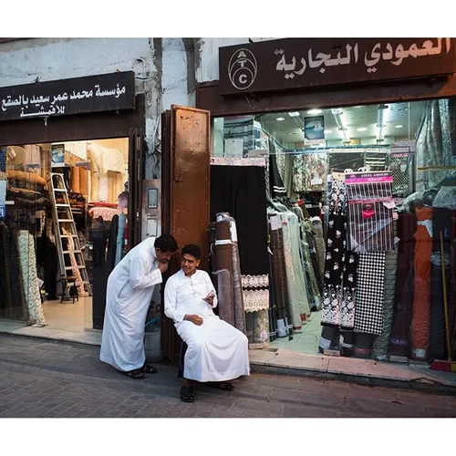 Shop keepers in the old city of Jeddah saudiarabia.