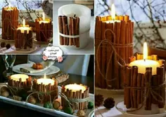 #تزیین شمع با چوب دارچین