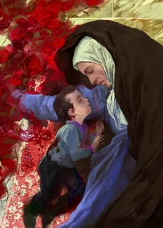 🖤 نقاشی جدید حسن روح‌الامین: از خون جوانان حرم لاله دمیده