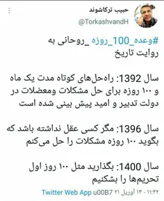 روحانی: بگذارید مثل ۱۰۰ روز اول تحریم‌ها را بشکنیم!!!!