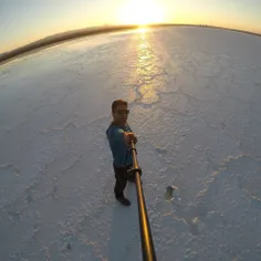 زیباترین غروب کویر در دریاچه نمک