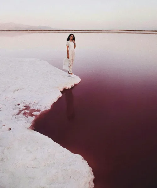 دریاچه صورتی . مهارلو شیراز