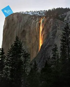 آبشار #آتشین در آمریکا هر سال دوهفته بخاطر زاویه تابش خور