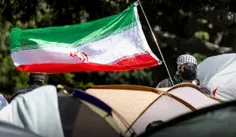 پرچم ایران در اعتراضات ضدصهیونیستی دانشجویان امریکایی در 