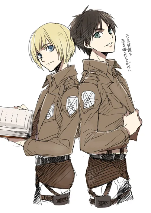 pixiv🍬 erearu😊 🙆 eremin😋 Eren jaeger💚 ~ armin arlert💙 att