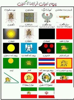 پرچم ایران در دوره های مختلف.