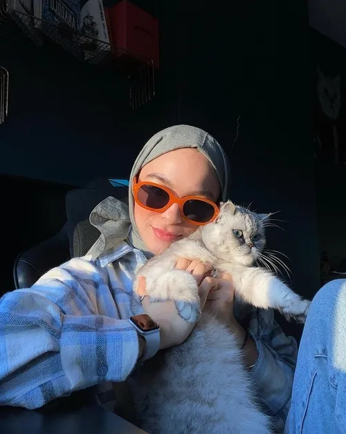 سیما خانم دارای یک گربه ی اصیل ایرانی هست