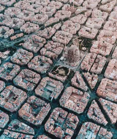 تصویر هوایی از شهر بارسلون در اسپانیا