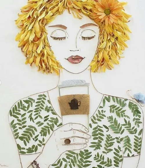 خلاقیت دخترانه با گل و برگ های طبیعی