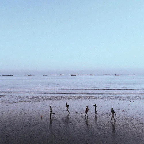 Boys playing on the coast of PersianGulf, BandarAbbas, Ho