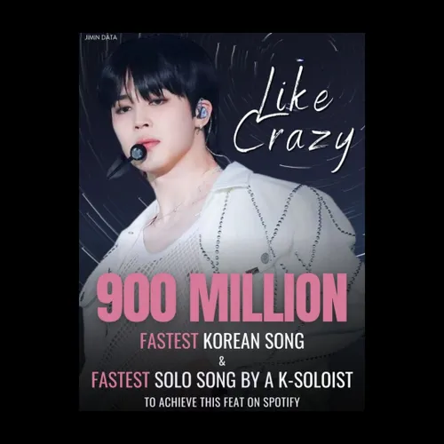 آهنگ "Like Crazy" از 900 میلیون استریم در اسپاتیفای فراتر