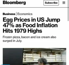 بلومبرگ: قیمت تخم مرغ در آمریکا ۴۷ درصد افزایش یافت و نرخ