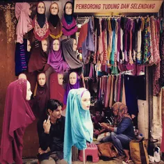 Scarf vendor waiting for break fasting in Kuala Lumpur. #