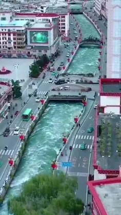شهری زیبا در چین که با رودخانه روان زندگی میکند 🌊 شهر کان