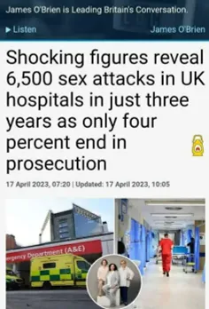 🔵۶۵۰۰ تجاوز جنسی در بیمارستان‌های انگلستان فقط در سه سال!