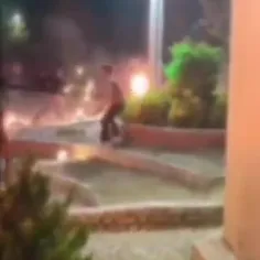 آتش زدن مامور نیروی انتظامی توسط وحوش تروریست ، بعدامیگن 
