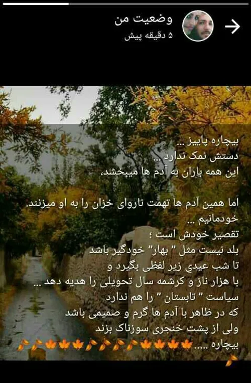 بیچاره پاییز...🍁 🍁 🍁 🍁