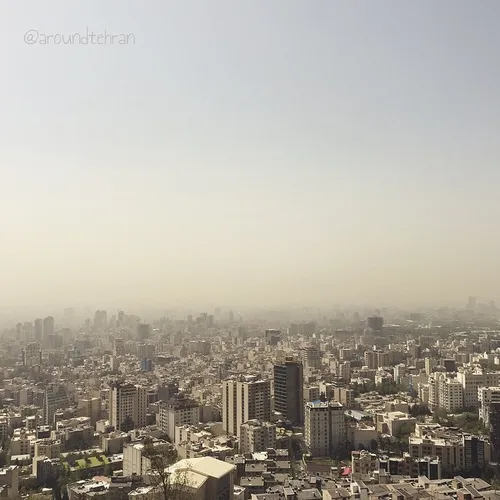 The city is [not clearly] seen from Baam-e (the roof of) 