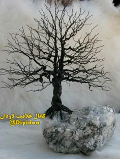 🔴 ایده خلاقانه ساخت #درخت دکوری با #سیم_مفتولی و #سنگ 