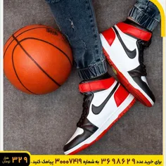 🏆کفش وزرشی نایک مردانه Air Jordan مشکی قرمز مدل D43