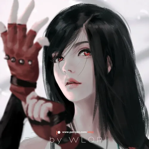 anime girl black hair black dark خفن جذاب