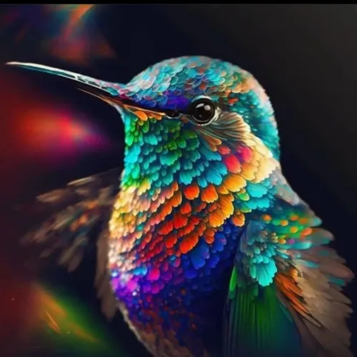نقاشی پرنده زیبا رنگارنگ رنگین کمان مرغ مگس خوار حس خوب آ