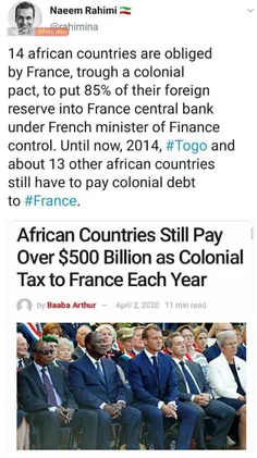 ▪️‏۱۴ کشور آفریقایی مجبورند ۸۵% از ذخیره خارجی را در بانک