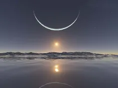 دریاچه زمانی نور ماه را منعکس میکند که آرام باشد. .