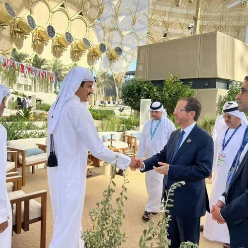 امیر قطر و رئیس جمهور صهیونیست