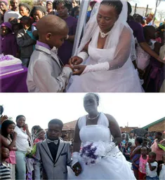 این زن 61 ساله با پسر 10 ساله ازدواج کرده و به گفته خودشو