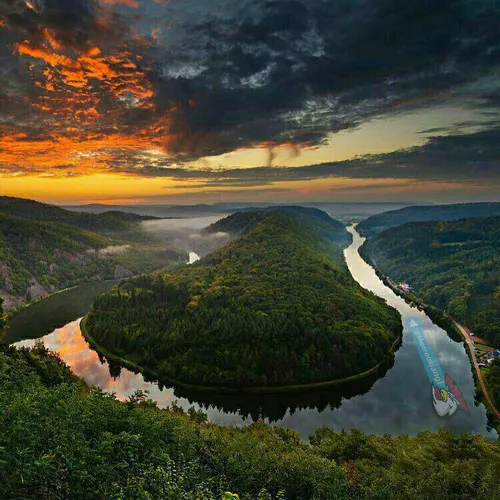 نمایی زیبا از رودخانه سار-آلمان