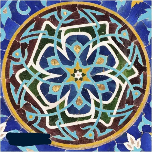جالبه بدونید در این نقش گل که در مسجد جامع یزده، 6 بار چر