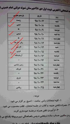 یه ذکر مصیبت بگم : امتحانات  شروع شده ....