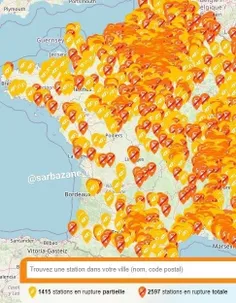 ♦️با اعتصاب پالایشگاه های سوخت در فرانسه و تعطیلی یک سوم 