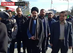 حجت‌الاسلام مجتبی خامنه‌ای فرزند رهبر انقلاب در راهپیمایی
