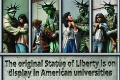 ⭕️نسخه‌ی اصلی مجسمه‌ی آزادی در دانشگاه‌های آمریکا در حال 