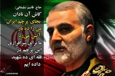 واکنش سردارسلیمانی به آتش زدن پرچم ایران توسط فتنه گران