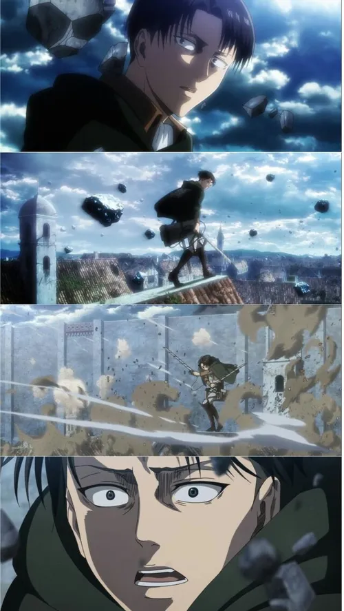 shingeki~Season 3 ep 16 Levi attack on titan SNK