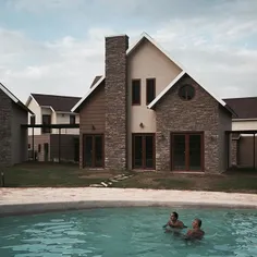 On a Friday afternoon, men swim in a pool in #Jericho #we