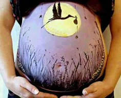 نقاشی روی شکم خانم باردار