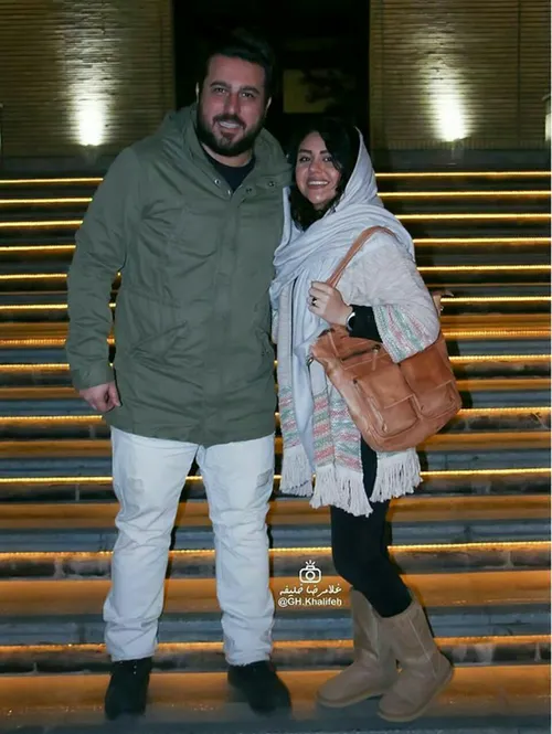 محسن کیایی و همسرش