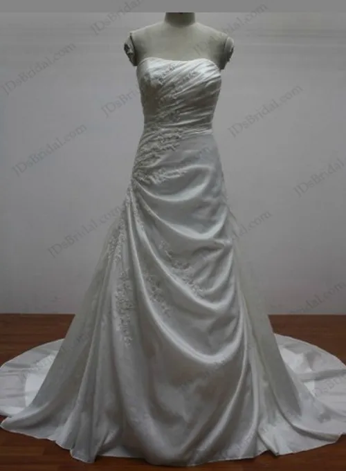 مورد: JCD12001 Strapless یک خط لباس لباس عروسی لباس