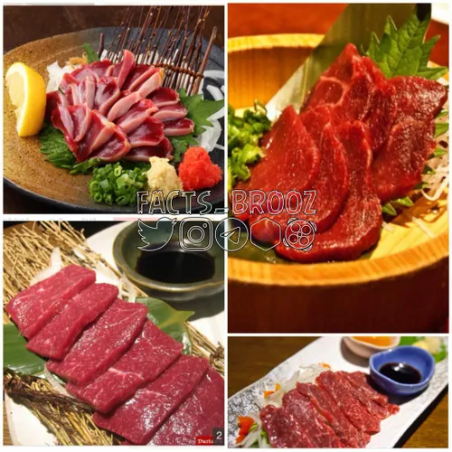 گوشت خام اسب در ژاپن خوراک لذیذی محسوب می شود ژاپنی ها گو