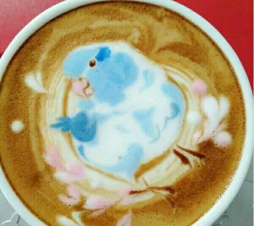 طرح های زیبای پرندگان بر روی فنجان قهوه