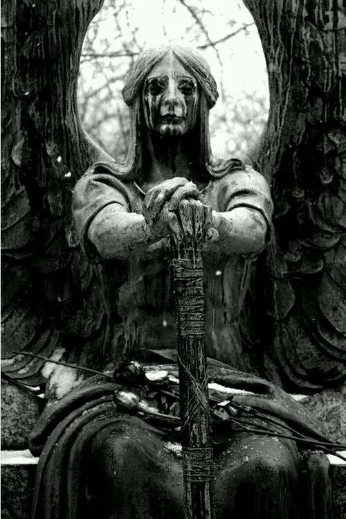 angel dark creepy horror cemetary statue wallpaper lock s