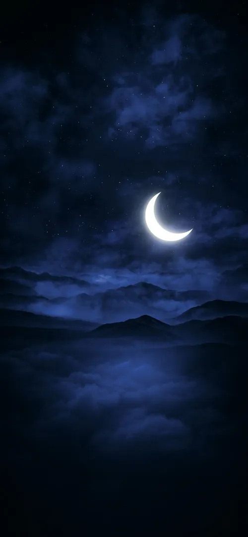 تصویر زمینه ماه و آسمان