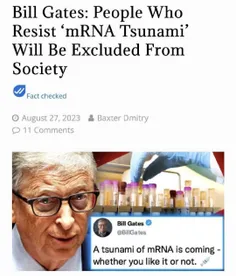 🖊 بیل گیتس در توییتی گفته است که سونامی mRNA در راه است و