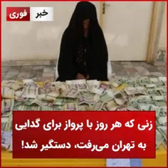 زنی که هر روز با پرواز برای گدایی به تهران می‌رفت، دستگیر شد!
